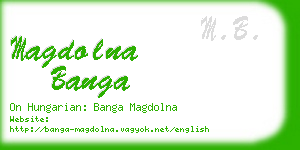 magdolna banga business card